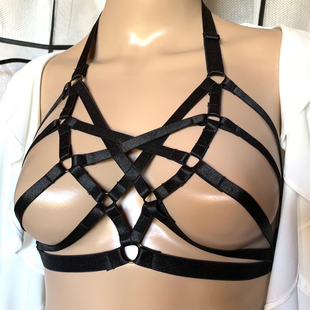 0094 Sexy Lingerie Garter Strappy Cage Bra